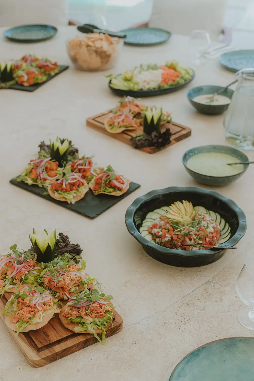 Private chef dinner at a villa